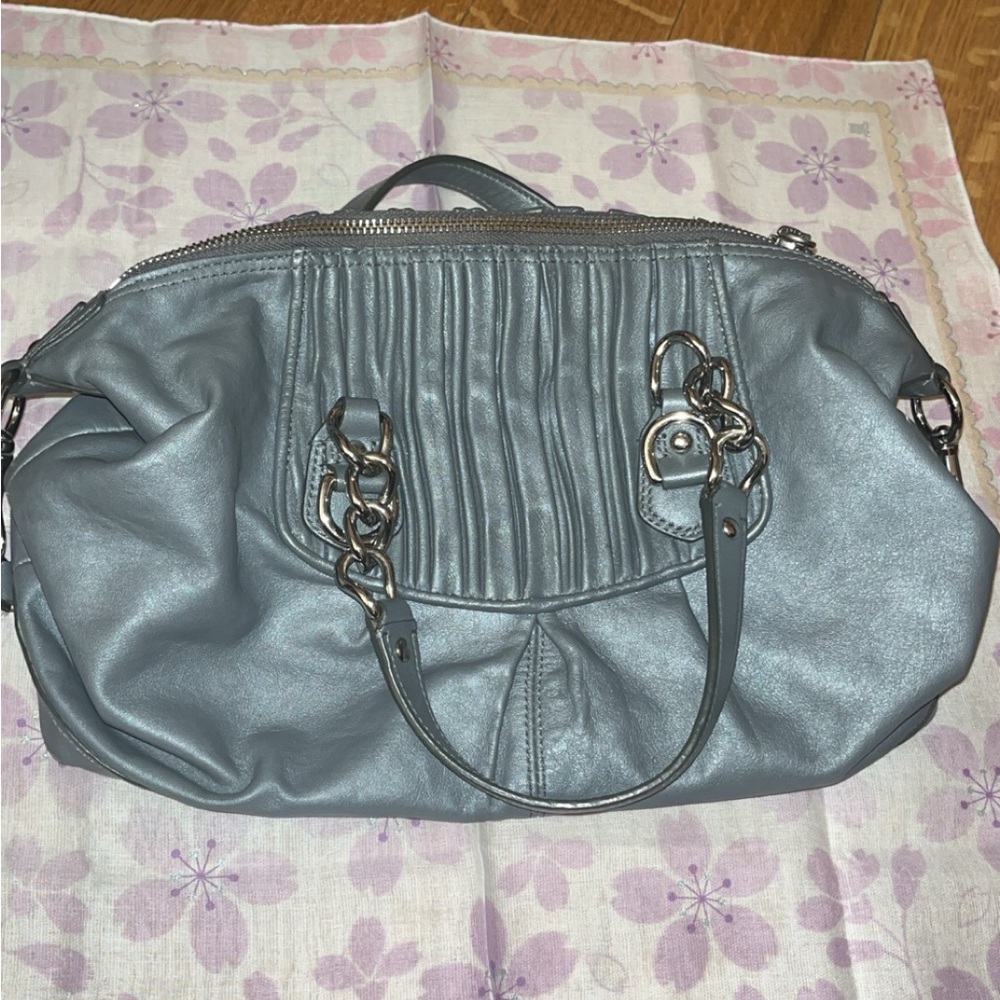 Vintage Metallic Gray Blue Coach Bag - Picture 2 of 6